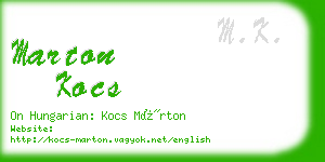 marton kocs business card